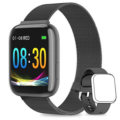 WWDOLL Smartwatch, Orologio Fitness Tracker Impermeabile da 1,4 Pollici Cardiofrequenzimetro da Polso Pressione Sanguigna Contapassi Uomo Donna Smart 