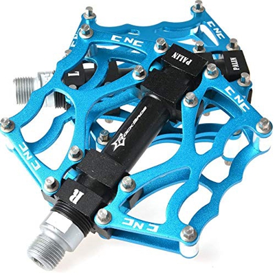 ROCKBROS Pedali Bici in Alluminio Pedali Taglia CNC Universale ASSE 9/16 Pollici per Bicicletta MTB Bici Pieghevole con Cuscinetti Sigillati (Blu)