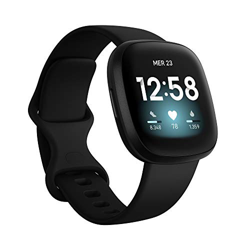 Fitbit Versa 3 Smartwatch per Benessere e Forma Fisica con GPS Integrato, Rilevazione Continua del Battito Cardiaco, Assistente Vocale e Durata della  características