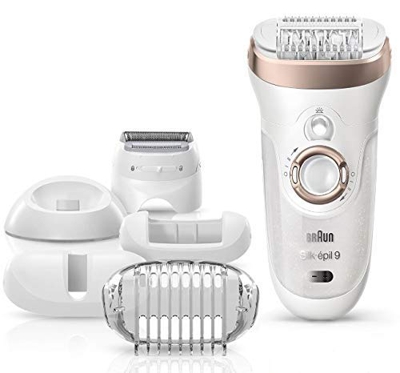 Braun Silk-Épil 9 9-561 Wet&Dry Epilatore senza Fili con 6 Accessori Extra, Violeta/Bianco
