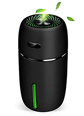 LinTimes Umidificatore Ultrasuoni, Diffusore di Aroma da 200 ml Luce a 7 Colori a LED per Camera da Letto/ Soggiorno/ Auto - Nero Interfaccia USB