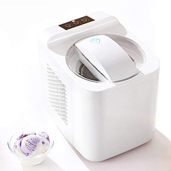 Gelatiera con Compressore Autorefrigerante 110W, 1L, Macchina per Gelato e Sorbetti in Acciaio Inox con Spegnimento Automatico, Cestello per Gelato Es precio
