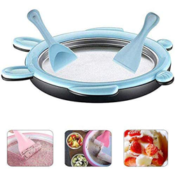 DFEDCLL Instant Ice Cream Maker - Sorbetto Gelato congelato Gelato Ice Roll Pentola Fai-da-Te con 2 spatole, per Bambini,Blu características