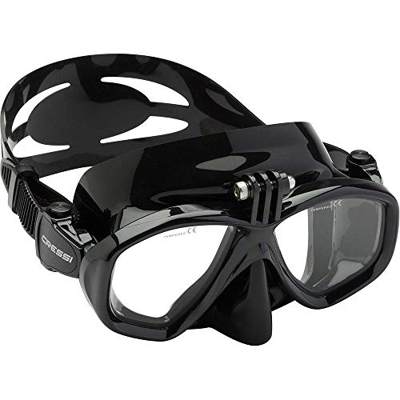 Cressi Action, Maschera Subacquea Unisex – Adulto, Nero, Taglia Unica