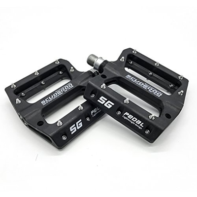 Willyn Pedali antiscivolo super leggeri, per mountain bike, cuscinetto ermetico, trekking, bici da corsa, pedali per bicicletta, con riflettore, nero