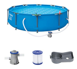Bestway Steel PRO Max, Telaio Rotondo con Telaio in Acciaio e Pompa per Filtro, 305 x 305 x 76 cm, Blu en oferta