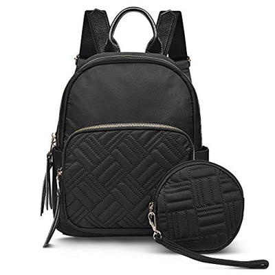 Vbiger Zaino Donna Zaino Casual Zainetto Donna Elegante Zaino Bambina per Scuola Viaggio Lavoro Shopping con Piccolo Portafoglio Nero
