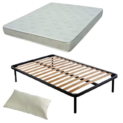 DOLCI SOGNI Set 120X190 Rete Materasso E Cuscino Kit Letto Completo Letto Piazza E Mezza Rete A DOGHE