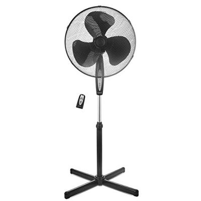 briebe FN122397 Ventilatore a Pedale Silenzioso con Telecomando, 40cm, Timer, oscillante, 3 modalità di Funzionamento, 3 velocità, Regolabile in Altez