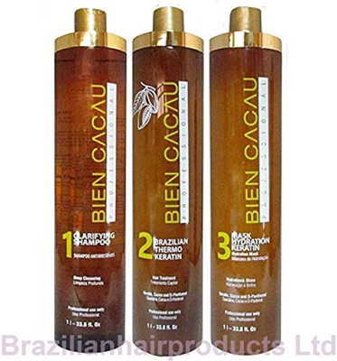 Sistema Brasiliano Bien Cacau Liscianti di Capelli (3 X 1 Litri)