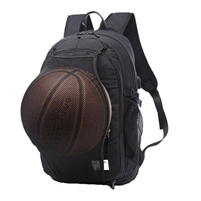 Valleycomfy Zaino Sportivo da Uomo per Pallacanestro/Calcio/Pallavolo Zaino per Laptop da 15,6 Pollici, Nero