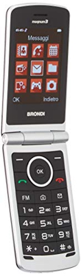 Brondi Magnum 3 Telefono Cellulare Maxi Display, Tastiera Fisica, Doppia SIM, 1.3 MP, Li-ion 800 mAh, Nero