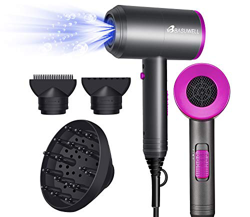 Asciugacapelli Ioni 1800W Professionali, Phon Con 3 Ugelli e Diffusore, 3 Temperatura, Pulsante di Raffreddamento Indipendente precio