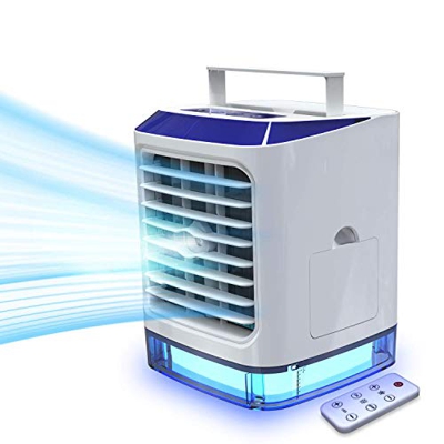 Condizionatore Portatile Personale 4-in-1 Raffrescatore, Ventilatore, Umidificatore, Depuratore 7 Colori Luce Notturna Climatizzatore Evaporativo con 