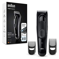 Braun HC5050 Tagliacapelli, Regolabarba Uomo e Rasoio Elettrico Barba con 17 Impostazioni di Lunghezza Precise e Lame Affilate di Lunga Durata, 2 Acce en oferta
