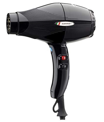 GAMMAPIU’ Asciugacapelli Professionale Sintech Nero, Phone per Capelli con Nano Silver Technology, Phon Capelli Leggero e Silenzioso, Griglia Rivestit