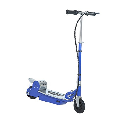 homcom Monopattino Elettrico Pieghevole per Bambini Scooter 120W, velocità Max: 12Km/h in Metallo e PE Blu