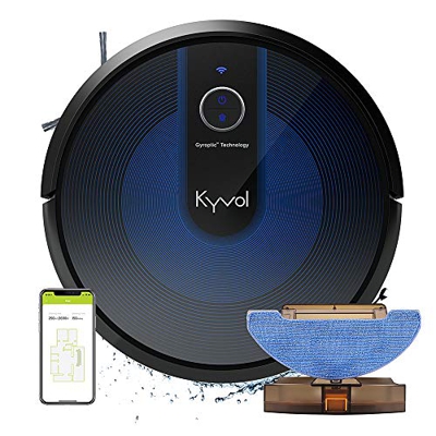 KYVOL Robot Aspirapolvere Lavapavimenti Senza Filo, Robottino Aspirapolvere Robot Supporta Alexa, Lavapavimenti Robot per Animali Adatto Tappeti e Tut