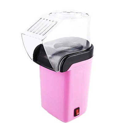 CUHAWUDBA Macchina per Popcorn, Macchina per Popcorn Rimovibile Ad Aria Calda per Casa Senza Olio, Delizioso Spuntino Sano Rosa, Spina Europea