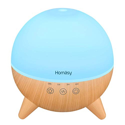 Homasy - Diffusore di oli essenziali, 420 ml, diffusore per aromaterapia, funzione di spegnimento automatico, umidificatore a ultrasuoni, senza BPA, p