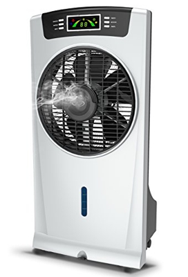 ARGO Polifemo Drip Ventilatore/Nebulizzatore, Tanica 2.5 L, Timer (1-9 Ore) e 3 velocità di Ventilazione, Silenzioso, Bianco