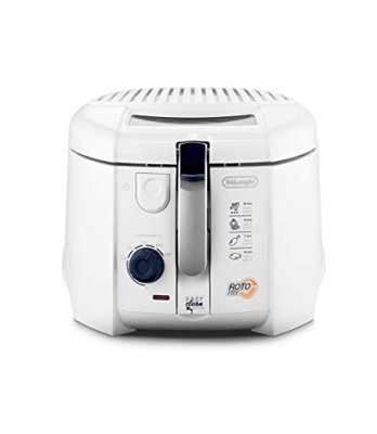De'Longhi F28311.W1 RotoFry Friggitrice, 1800 W, 1.2 Litri, Acciaio Inox, Bianco