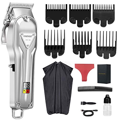 Tagliacapelli Uomo, Tagliacapelli Elettrico Professionale, USB Ricaricabile Portatile Kit con display a LED ricaricabile Senza Fili Tagliacapelli per 