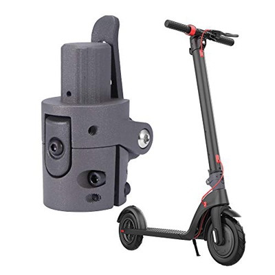 Kinberry - Asta pieghevole per scooter elettrico, con gancio pieghevole, con attacco a vite, colore: grigio