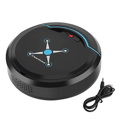 Zerodis Aspirapolvere Robot Intelligente Pulitore USB Aspirapolvere Automatico per la Pulizia della casa(Nero)