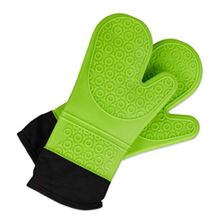 Relaxdays Guanti da Forno in Silicone, Resistenti al Calore,Antiscivolo,Guanti Cucina Interno Morbido,1 paio,verdi características