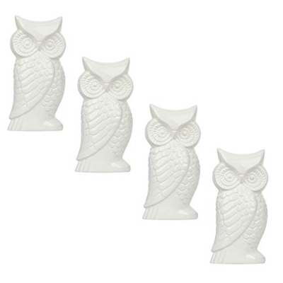 Metrox - a1674 - Set di 4 umidificatori in ceramica a forma di gufo da applicare al termosifone, umidificatore, diffusore
