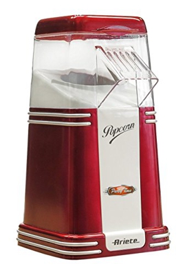 Ariete 2952 Popcorn Popper - Macchina per Pop Corn Compatta, Cottura ad aria calda senza grassi, 1100W, 60gr di mais pronti in meno di 2', Rosso