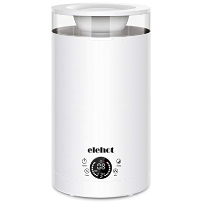 Umidificatore Ambienti ad Ultrasuoni Capacità 3L Diffusore di Olio Essenziali Display LED Timer 12h Riempimento dall’Alto Due Bocchette Emissione Vapo