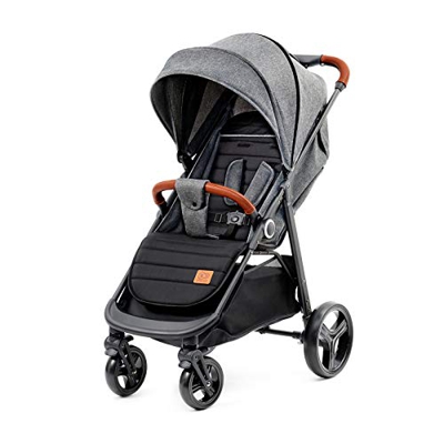 Kinderkraft Passeggino Leggero GRANDE, Elegante, Ampia Cappottina, Pieghevole una Mano, Accessori, 0-15 Kg, Grigio