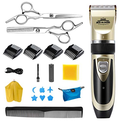 Homealexa Set Tagliacapelli 19 Pezzi Tagliacapelli Elettrico Professionale Uomo Usb Ricaricabile Macchinetta Rasoio Tagliacapelli per Saloni Parrucchi