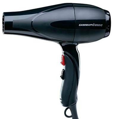 GAMMAPIU’ Asciugacapelli Professionale 2001R Nero, Phon per Capelli Professionale ad Alte Prestazioni, Impugnatura Ergonomica Antiscivolo, Asciugacape