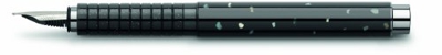 Faber-Castell penna stilografica di base con pennino medio, alloggi in perla-look, nero