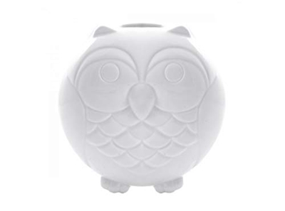 la Porcellana "Leopoldina umidificatore Gufo Scatola Regalo, Bianco, 18 cm