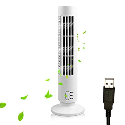 Bedler Ventilatore a Torre Portatile Ventilatore Elettrico Silenzioso a 2 velocità Senza Ventola Ventilatore a Torre Alimentato Tramite USB Ventilator