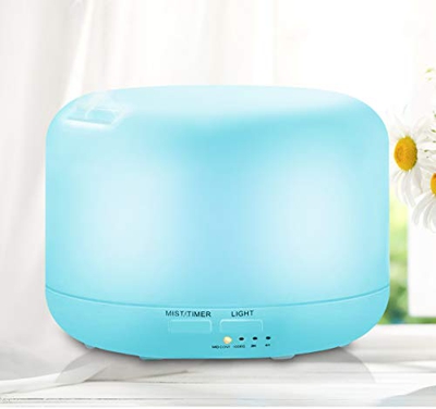 UBEGOOD umidificatore, Diffusore di Olio Essenziale con Cambio di 7 luci a LED a Colori, Auto spegnimento Senza Acqua e modalità nebulizzazione Regola