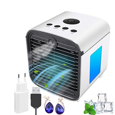 Cooler Condizionatore, Mobile Raffreddatore d'Aria Portatile, mini condizionatore ventilatore con tre velocità, Purificatore Ventilatore d'Aria per uf