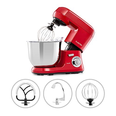 KLARSTEIN Bella Robusta Metal - Robot da Cucina, Alloggiamento Pressofuso, Ciotola in Acciaio Inox 5,5 L, Funzione a Impulsi, 1.200 Watt, 6 Potenze, G
