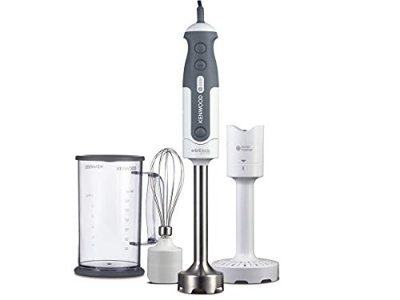 Kenwood HDP300WH - Frullatore a immersione con 3 lame, in plastica, colore: Bianco/Grigio 7,3 x 7,3 x 42 cm bianco/grigio