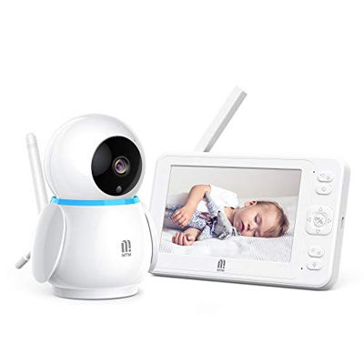 Baby Monitor, MTM 1080P 5" Monitor Video HD Con Videocamera e Audio, Voce a Due Vie, Con VOX, Visione Notturna, Ninna Nanna e Rilevamento Della Temper