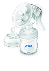 Philips Avent SCF330/20 Tiralatte Manuale Natural con Cuscinetti Massaggianti - Tettarella (0+m) e Biberon (125ml) precio