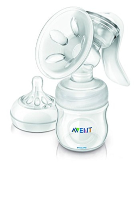 Philips Avent SCF330/20 Tiralatte Manuale Natural con Cuscinetti Massaggianti - Tettarella (0+m) e Biberon (125ml)