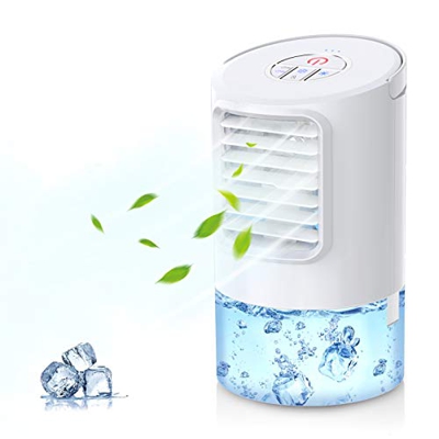 Mini Raffreddatore D'aria, Air Cooler Personale Condizionatori Ventilatore 3 IN 1 Evaporativo Umidificatore Purificatore D'aria Air Cooler 3 Velocità 
