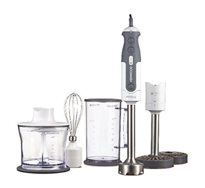 Kenwood HDP404WH Mixer ad Immersione, 800 W, Tritatutto da 0,5 l, Bicchiere graduato da 0,75 L, Plastica, Bianco