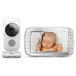 Motorola MBP 48 - Baby monitor video digitale con schermo LCD a colori da 5.0”, modo eco e visione notturna, bianco en oferta