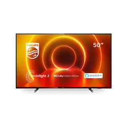 TV LED Philips 50PUS7805/12 50 pollici con Ambilight e Alexa integrata (4K UHD LED TV, HDR10+, Dolby Vision, Dolby Atmos, Smart TV) – color nero (mode precio